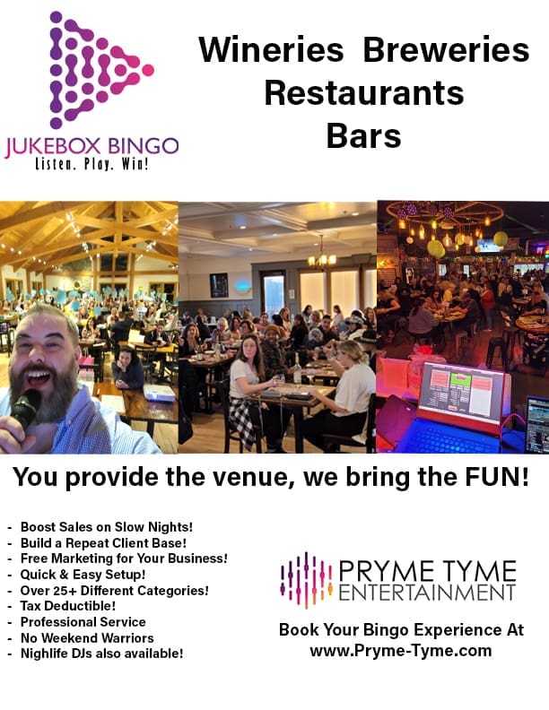 Music Bingo, Jukebox Bingo, Mixtape Match, Trivia, Karaoke