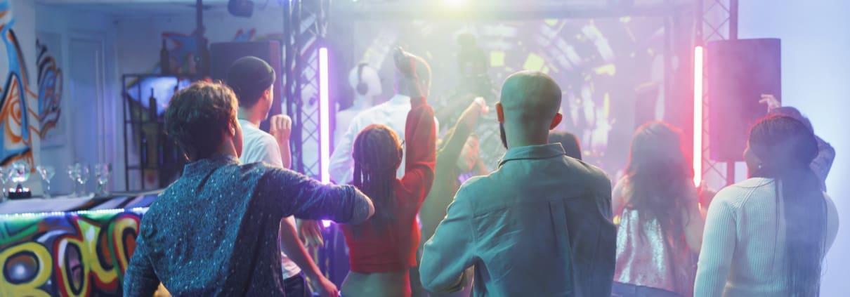 School dance DJ playing music for high school students