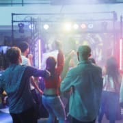 School dance DJ playing music for high school students