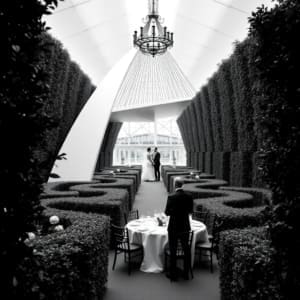 wedding reception setup with formal decor