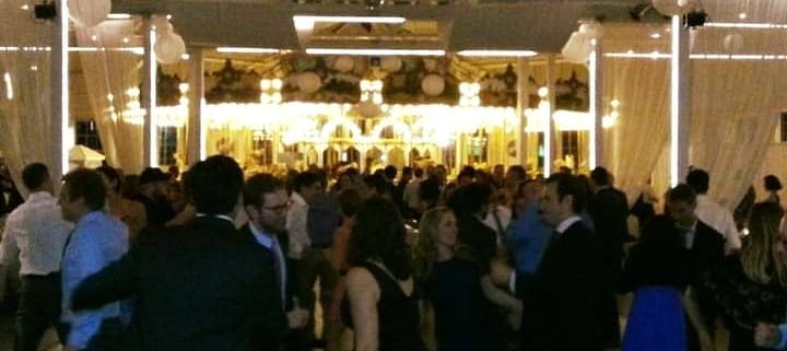 dj booth and lighting in New Haven reception Venue
