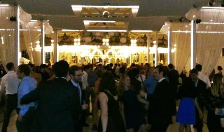 dj booth and lighting in New Haven reception Venue