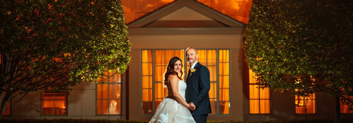 Wedding couple at The Waterview in Monroe CT during outdoor ceremony