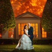 Wedding couple at The Waterview in Monroe CT during outdoor ceremony