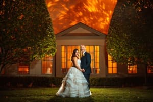 Wedding couple at The Waterview in Monroe CT during outdoor ceremony