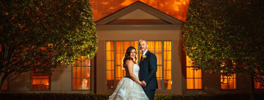 Wedding couple at The Waterview in Monroe CT during outdoor ceremony