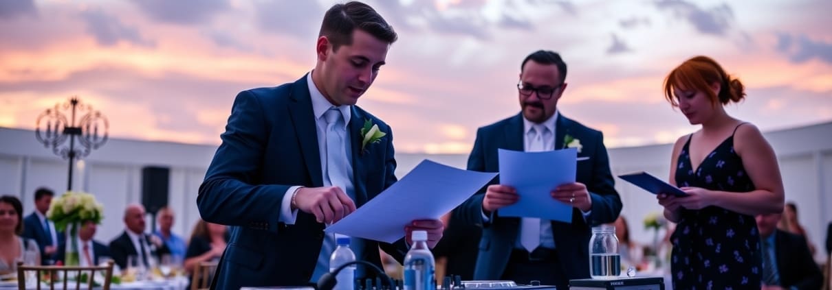 Wedding DJ helping keep the timeline on track with vendor coordination