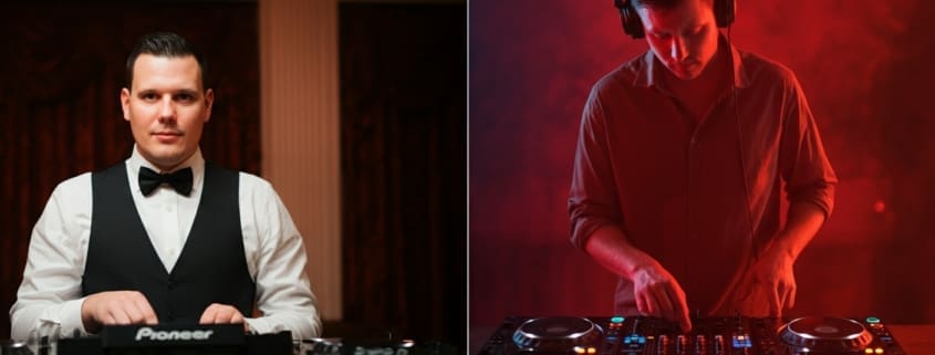 Wedding DJ versus club DJ setup and attire