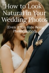 Learn how to look relaxed and natural in your wedding photos even if you’re camera shy