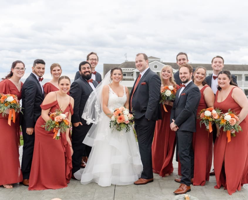 Packed dance floor at Rebecca and Jared’s Westbrook CT wedding at Water’s Edge Resort